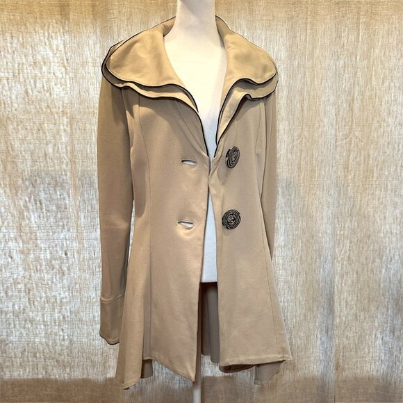 Vintage Design Today’s Women's Double Layered Collar Coat Large - Picture 1 of 13